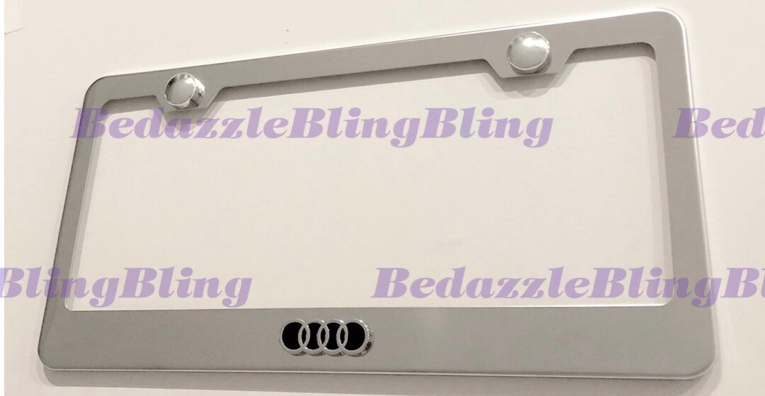 Audi Stainless Steel License Plate Frame Rust Free W/ Bolt Caps