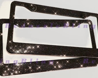 Dadop 2 Pack Bling License Plate Frames for Women Sparkly Rhinestone Car Stainless Steel License Frame with Bow Dadop 2 Pack Bling License Plate Frames for Women Sparkly Rhinestone Car Stainless Steel License Frame with Bow