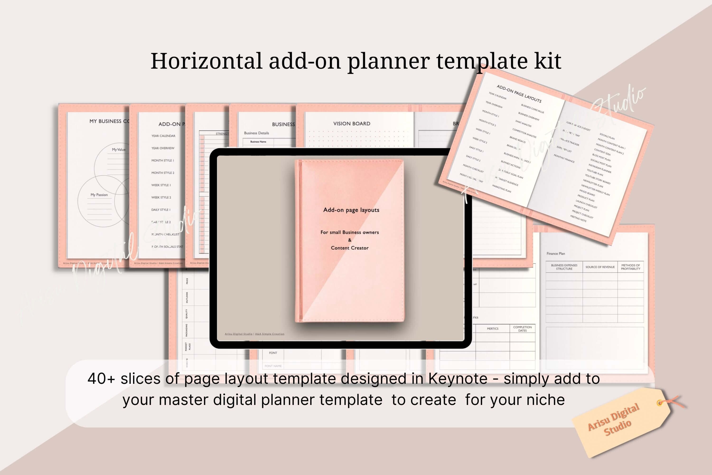 ADD-ON Content Creator Planner TEMPLATE Add-on Business Market Planner ...
