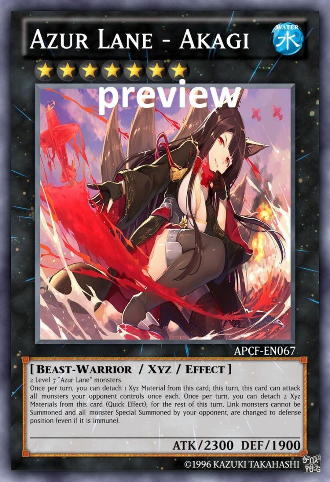 Azur Lane - Akagi Orica Custom Card Obelisk Tormentor Winged