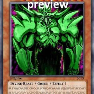 Green God Sodier Of Obelisk orica custom card  obelisk tormentor winged dragon of ra egyptian gods god altered