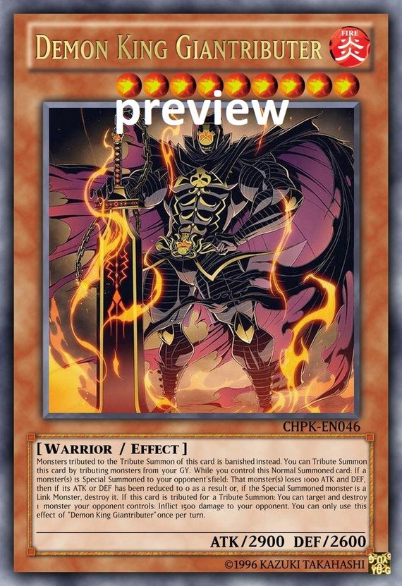 Demon King Giantributer Orica Custom Card Obelisk Tormentor Winged Dragon  of Ra Egyptian Gods God Altered - Etsy