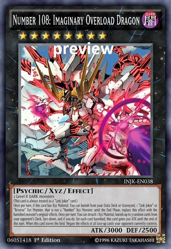 Number 108: Imaginary Overload Dragon Orica Custom Card Obelisk Tormentor  Winged Dragon of Ra Egyptian Gods God Altered - Etsy