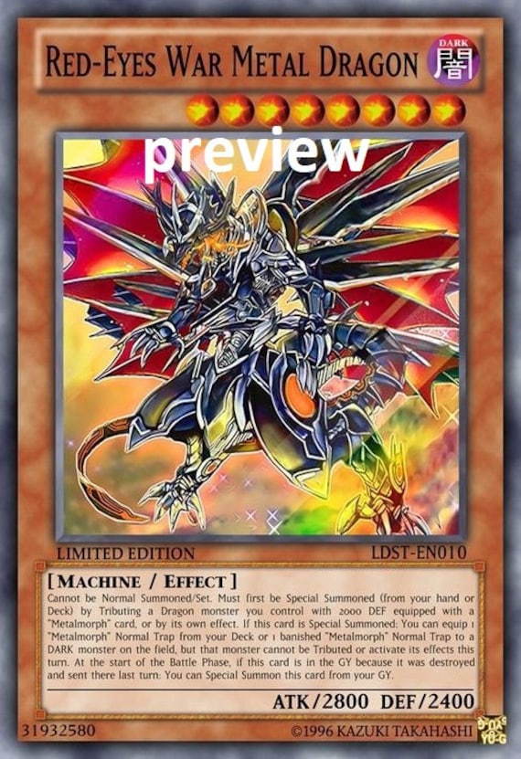 Red-Eyes War Metal Dragon orica custom card obelisk tormentor winged dragon  of ra egyptian gods god altered