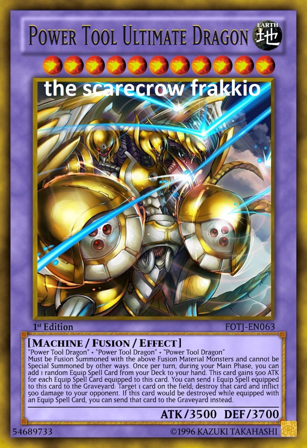 Power Tool Ultimate Dragon Orica Custom Card Dragon Obelisk Tormentor