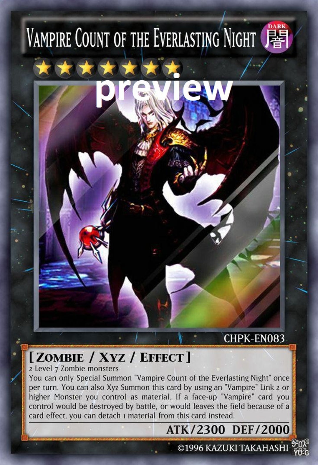 Vampire Count of the Everlasting Night Orica Custom Card