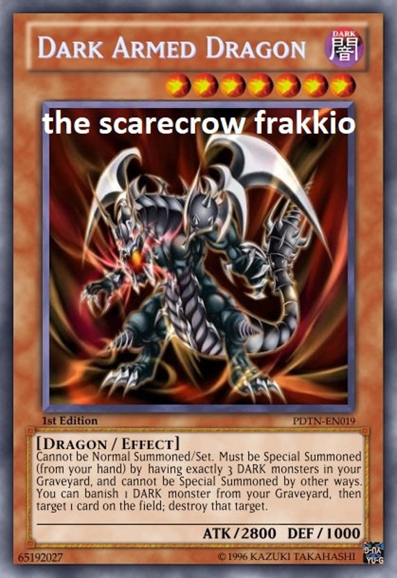 Dark Armed Dragon Orica Custom Card Dragon Obelisk Tormentor Winged Dragon  of Ra Egyptian Gods God Altered - Etsy