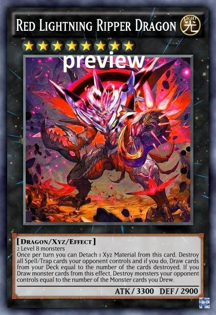 Red Lightning Ripper Dragon Orica Custom Card Obelisk Tormentor