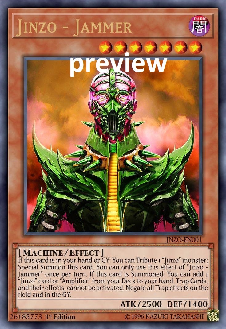 Jinzo Jammer Orica Custom Card Obelisk Tormentor Winged Dragon of Ra