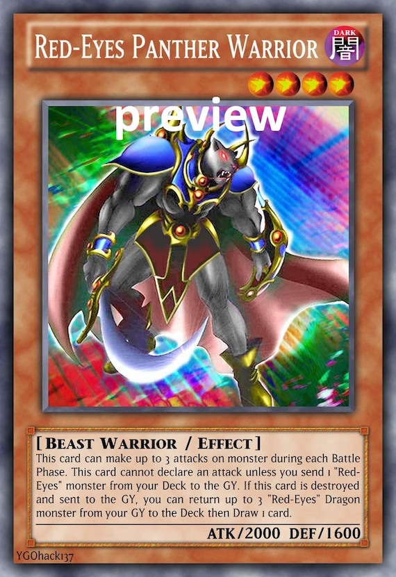 Red-eyes Panther Warrior Orica Custom Card Obelisk Tormentor Winged Dragon  of Ra Egyptian Gods God Altered - Etsy