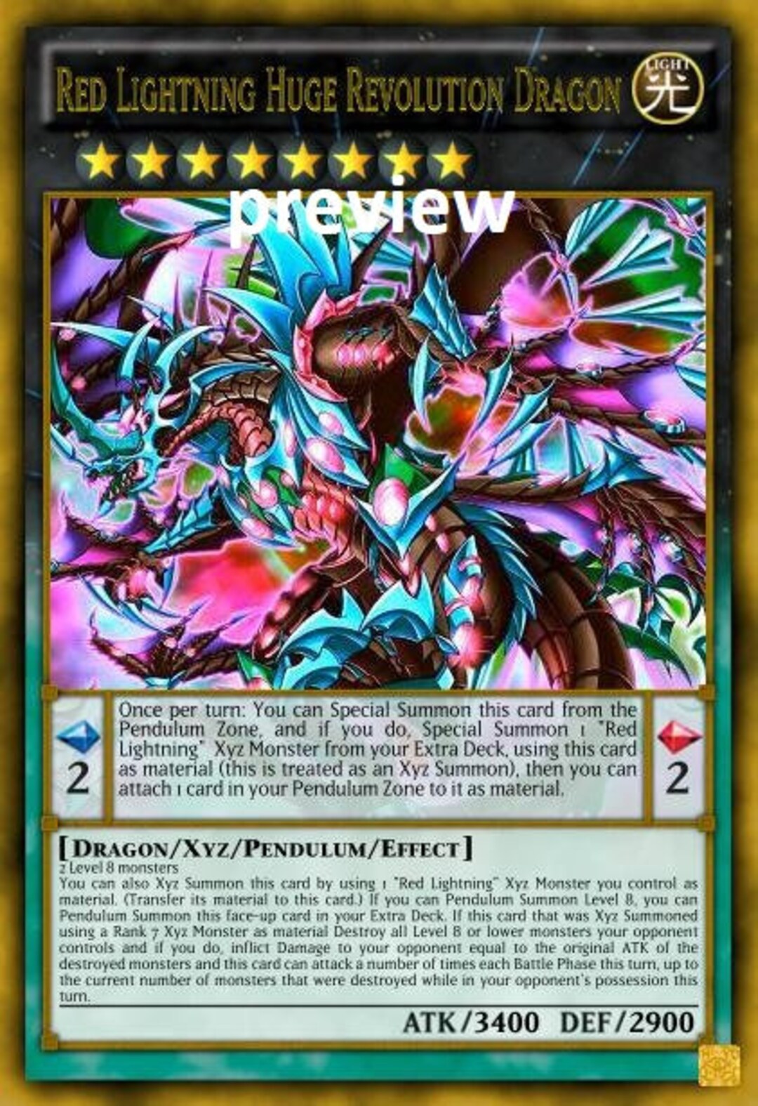 Red Lightning Huge Revolution Dragon Orica Custom Card