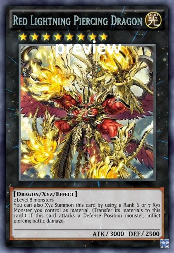 Red Lightning Piercing Dragon Orica Custom Card Obelisk Tormentor Winged  Dragon of Ra Egyptian Gods God Altered - Etsy