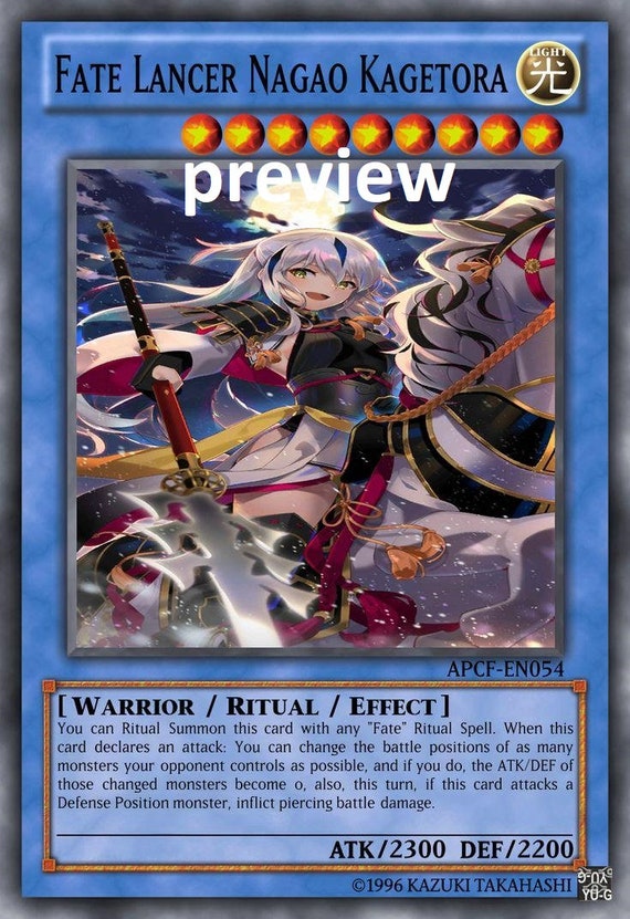 Fate Lancer Nagao Kagetora Orica Custom Card Obelisk
