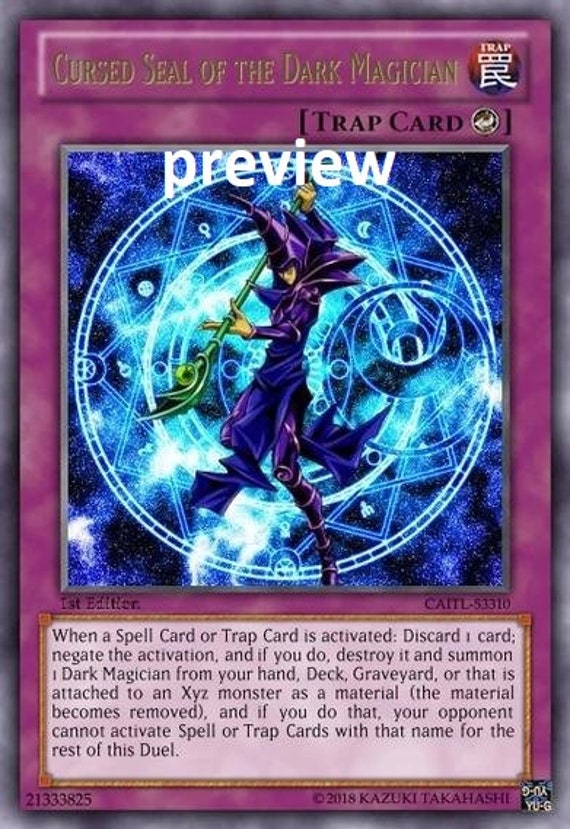 Cursed Seal of the Dark Magician Orica Custom Card Obelisk Tormentor Winged  Dragon of Ra Egyptian Gods God Altered - Etsy