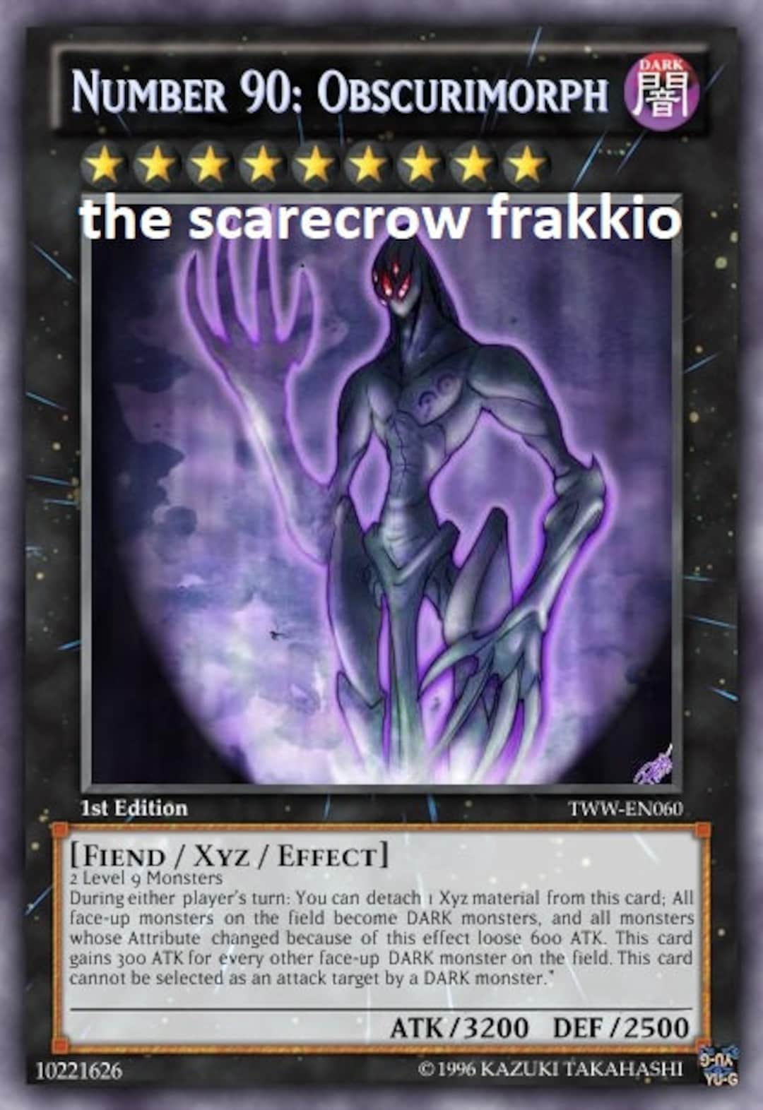 Number 90: Obscurimorph Orica Custom Card Dragon Obelisk Tormentor Winged  Dragon of Ra Egyptian Gods God Altered Fiend - Etsy, image size:1080x1572