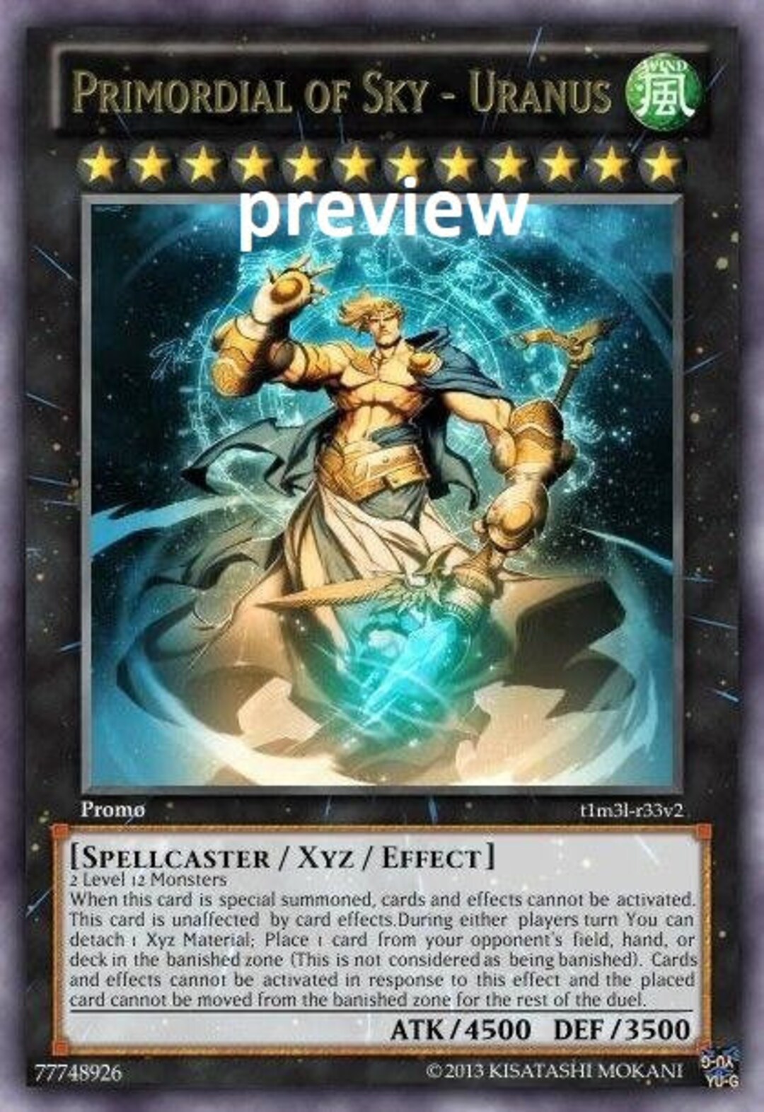 Primordial of Sky - Uranus Orica Custom Card Obelisk Tormentor Winged  Dragon of Ra Egyptian Gods God Altered - Etsy