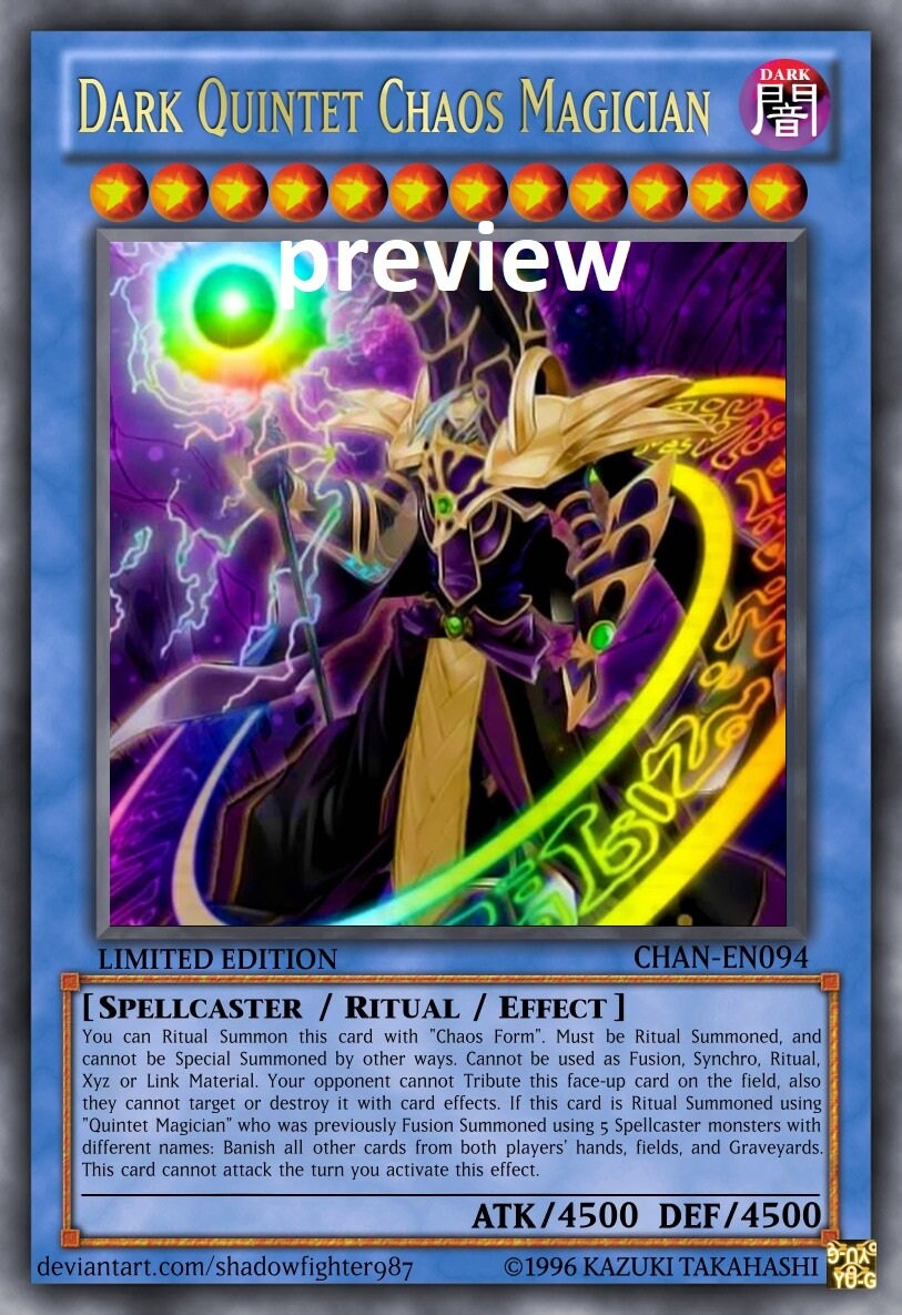 Dark Quintet Chaos Magician Orica Custom Card Obelisk - Etsy Ireland