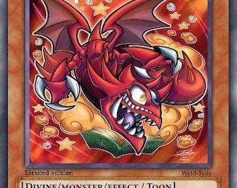 Toon Slifer The Sky Dragon orica custom card obelisk tormentor winged dragon of ra egyptian gods god altered