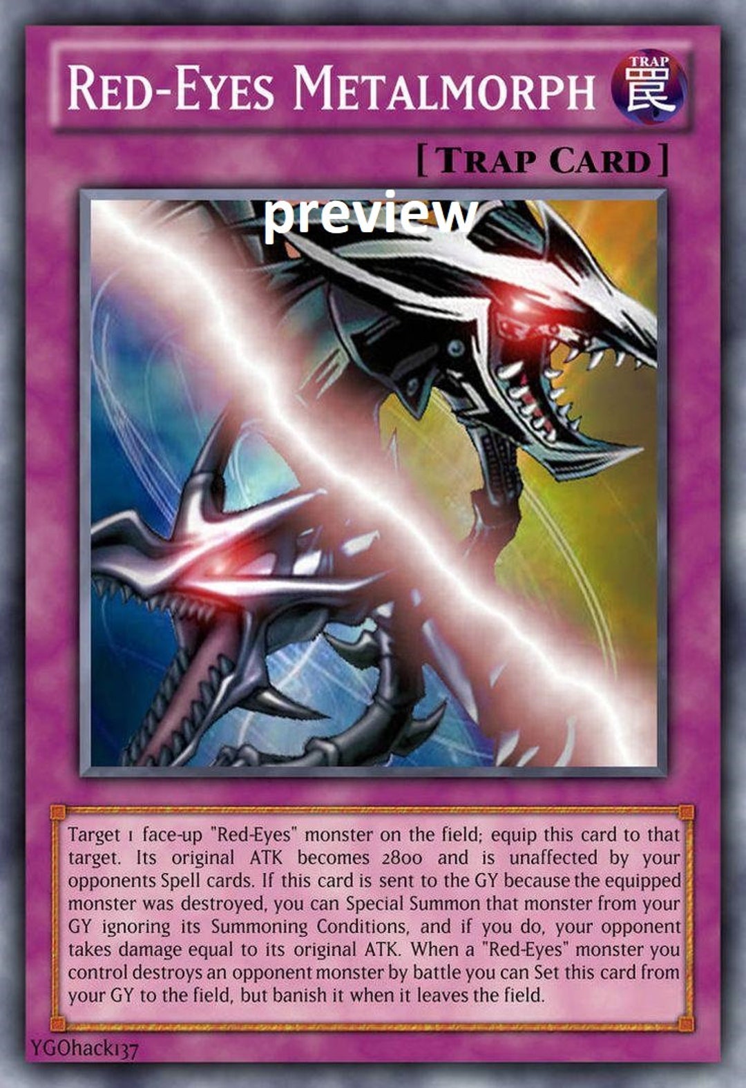 Redeyes Metalmorph Orica Custom Card Obelisk Tormentor Winged Dragon