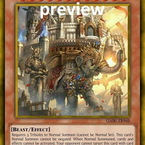 Ultimate Royal God Elephant orica custom card  obelisk tormentor winged dragon of ra egyptian gods god altered