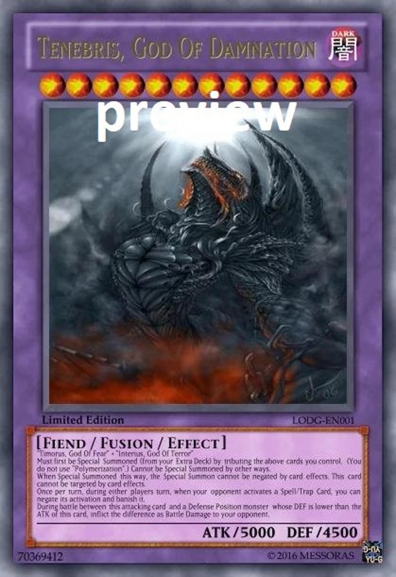 Tenebris, God Of Damnation orica custom card obelisk tormentor winged  dragon of ra egyptian gods god altered
