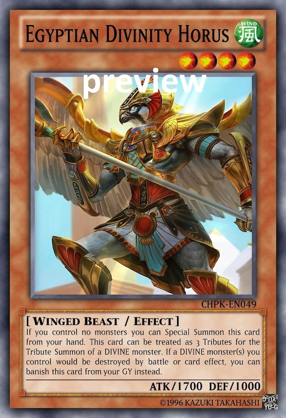 Egyptian Divinity Horus Orica Custom Card Obelisk Tormentor Winged Dragon  of Ra Egyptian Gods God Altered - Etsy