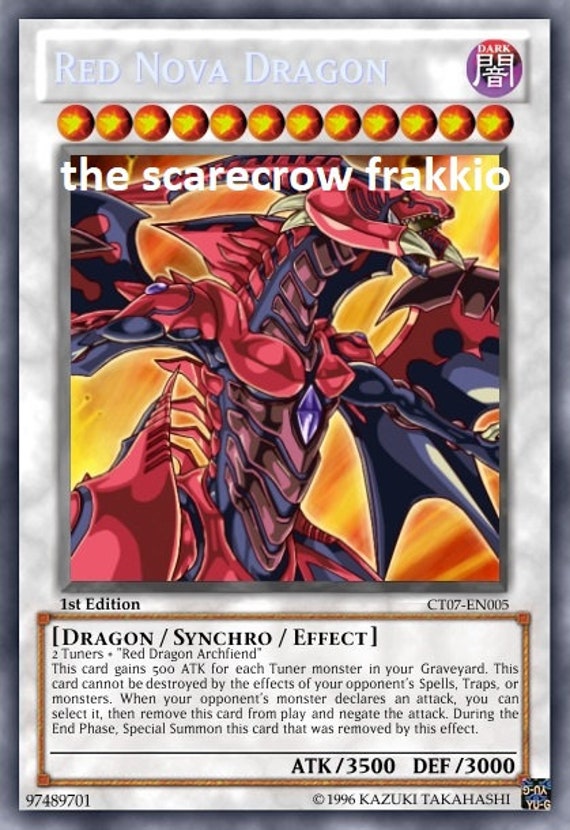 Red Nova Dragon Orica Custom Card Dragon Obelisk Tormentor Winged Dragon of  Ra Egyptian Gods God Altered - Etsy