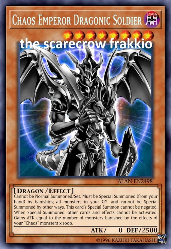 Chaos Emperor Dragonic Soldier orica custom card dragon obelisk tormentor  winged dragon of ra egyptian gods god altered