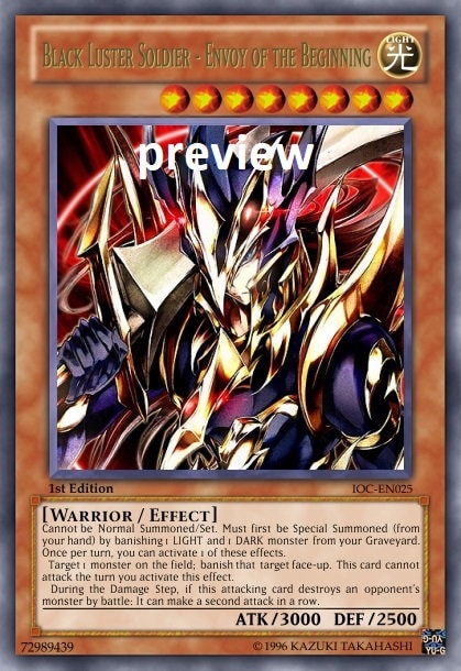 Black Luster Soldier-Envoy of the Beginning orica custom card dragon  obelisk tormentor winged dragon of ra egyptian gods god altered