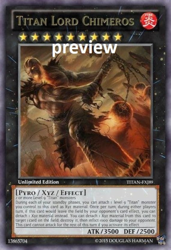Titan Lord Chimeros Orica Custom Card Obelisk Tormentor Winged Dragon of Ra  Egyptian Gods God Altered - Etsy