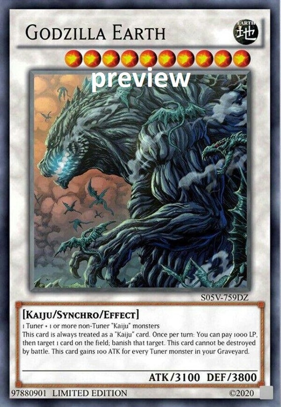 Godzilla Earth Orica Custom Card Obelisk Tormentor Winged 