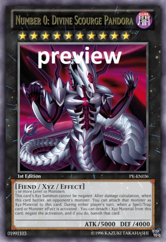 Number 0: Divine Scourge Pandora Orica Custom Card Dragon