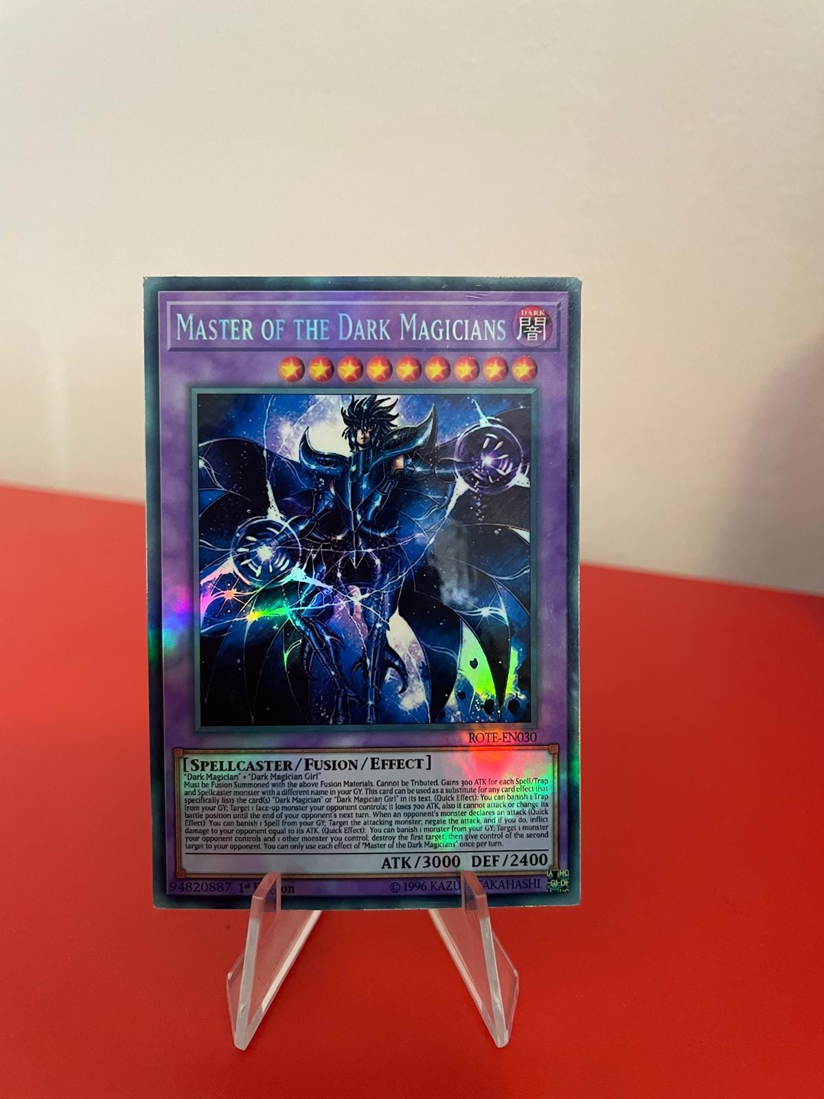 dark magic master yugioh card Magician The Knight of Dragon - BLMR-EN001 - Secret Rare Rare collectors card featuring Dark Magician of Destruction Sorcerer of Dark Magic in