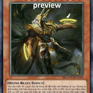 Anubis, The Lord Of Standard orica custom card  obelisk tormentor winged dragon of ra egyptian gods god altered