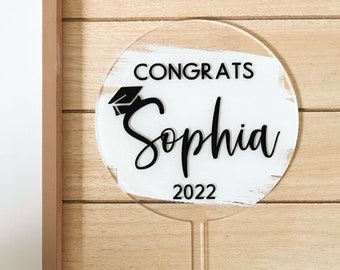 personalized graduation cake topper | acrylic graduating cake topper | congrats grad | class of 2024 | graduation decorations | senior party