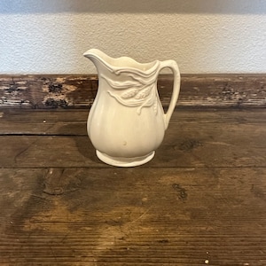Vintage small white ironstone creamer / pitcher Wilkinson Royal Staffordshire England pottery, wheat pattern
