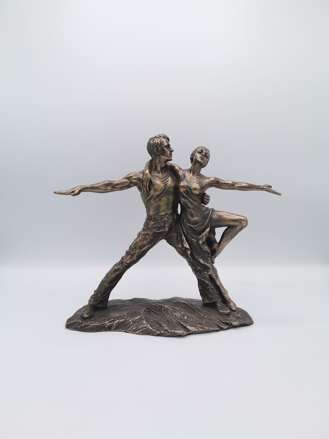 Bronze Dancing Couple Statue Couple Tango Dancing Figurine Etsy