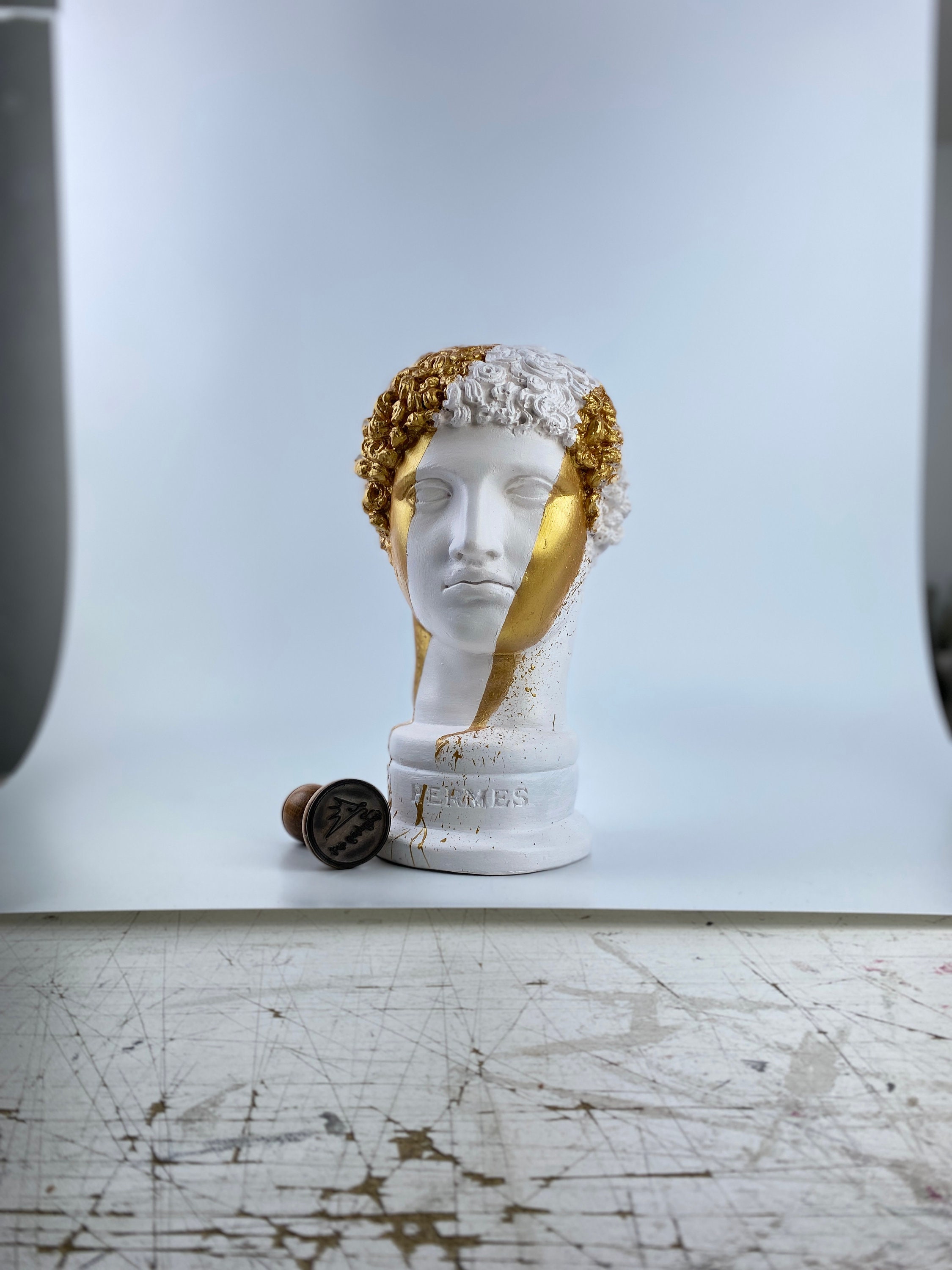Sculpture Art Hermes golden Gap Bust Greece Bust | Etsy