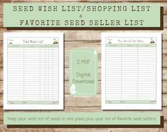 Garden Seed Wish List & Favorite Garden Seed Seller List for planning your garden and garden planner insert worksheets