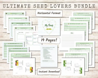 Ultimate Seed Lovers Bundle - Horizontal Format, Seed Growing Organizer, Gardening Organizer