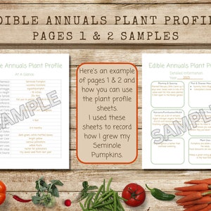 Feuilles de profil des plantes fruitières et légumes annuelles imprimables, téléchargement instantané PDF, page de description de la plante et feuilles de travail, fiche d'information sur la plante image 5