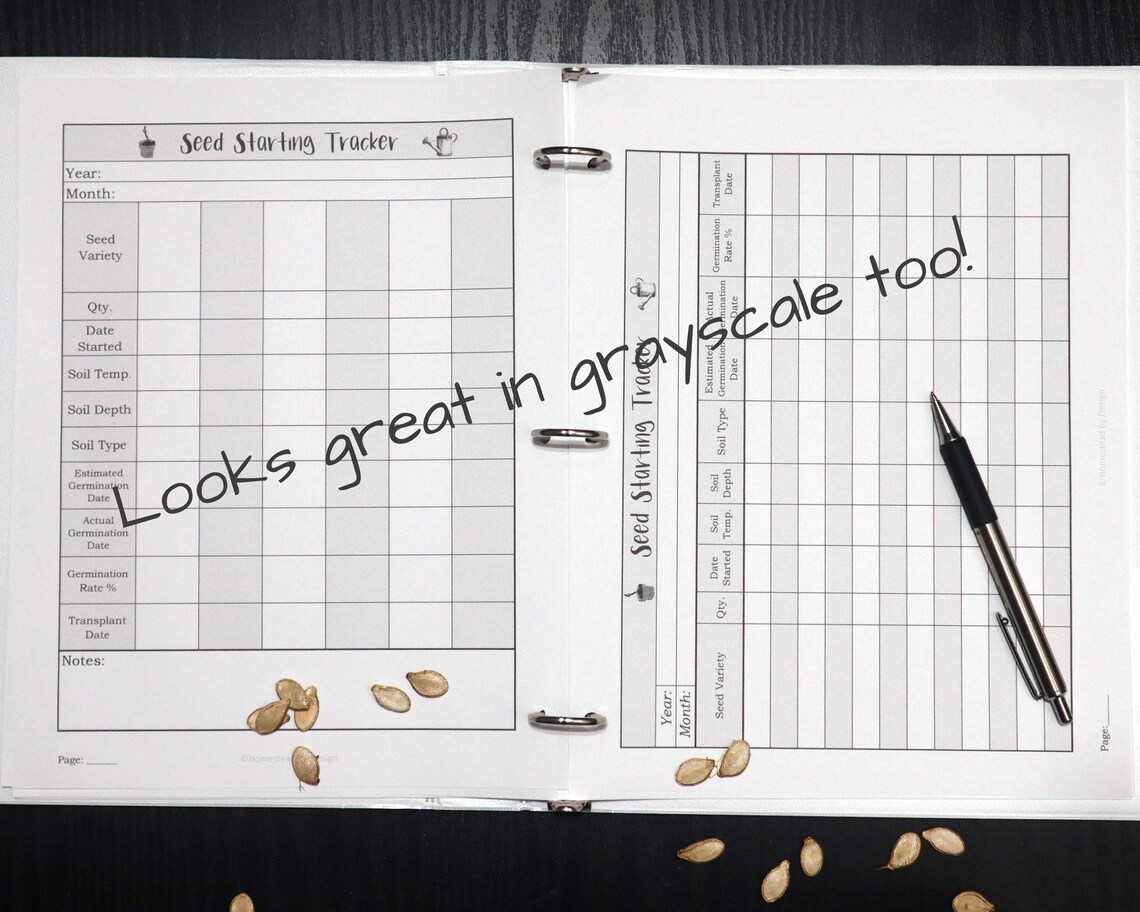 Printable Seed Starting Tracker Sheets - Etsy