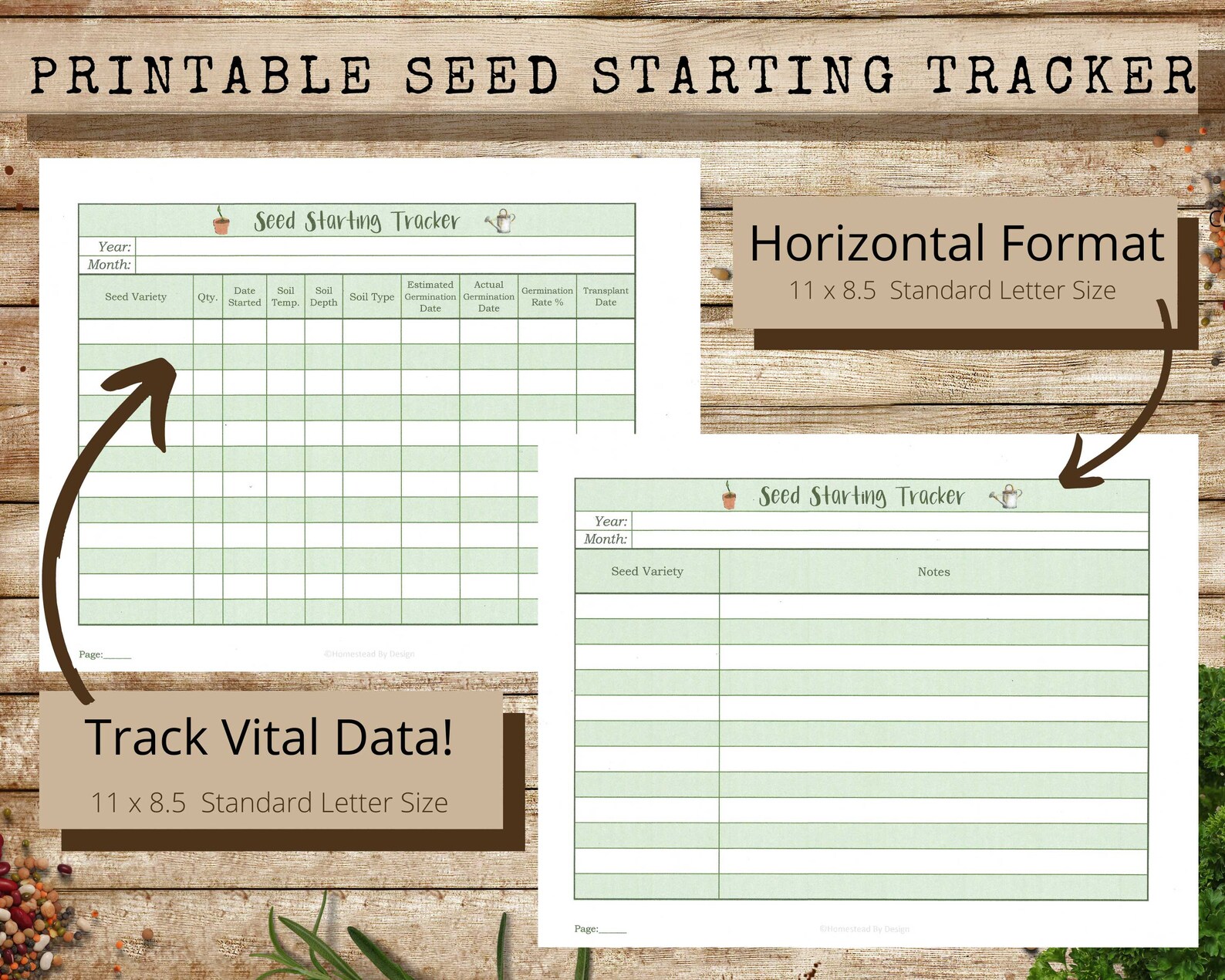 Printable Seed Starting Tracker Sheets - Etsy