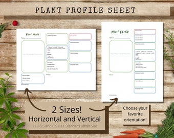 Printable Plant Profile Sheet, Plant I.D. Sheet, Plant Description Page, Plant Information Sheet