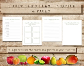 Printable Fruit Tree Plant Profile for Permaculture and Home Orchard, fruit tree guild, Plant I.D. Card, plant guide , tree data sheet