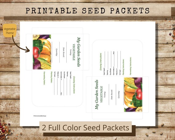 Printable Vegetable Garden Seed Packets | Etsy
