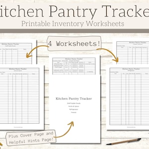 Kitchen Pantry Tracker, Kücheninventar, Minimalistischer Kücheninventar, Inventarliste, Pantry-Inventar, Gefrierinventar, Checkliste