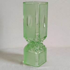 Space age vintage green  italian glass vase, Italian designer glass