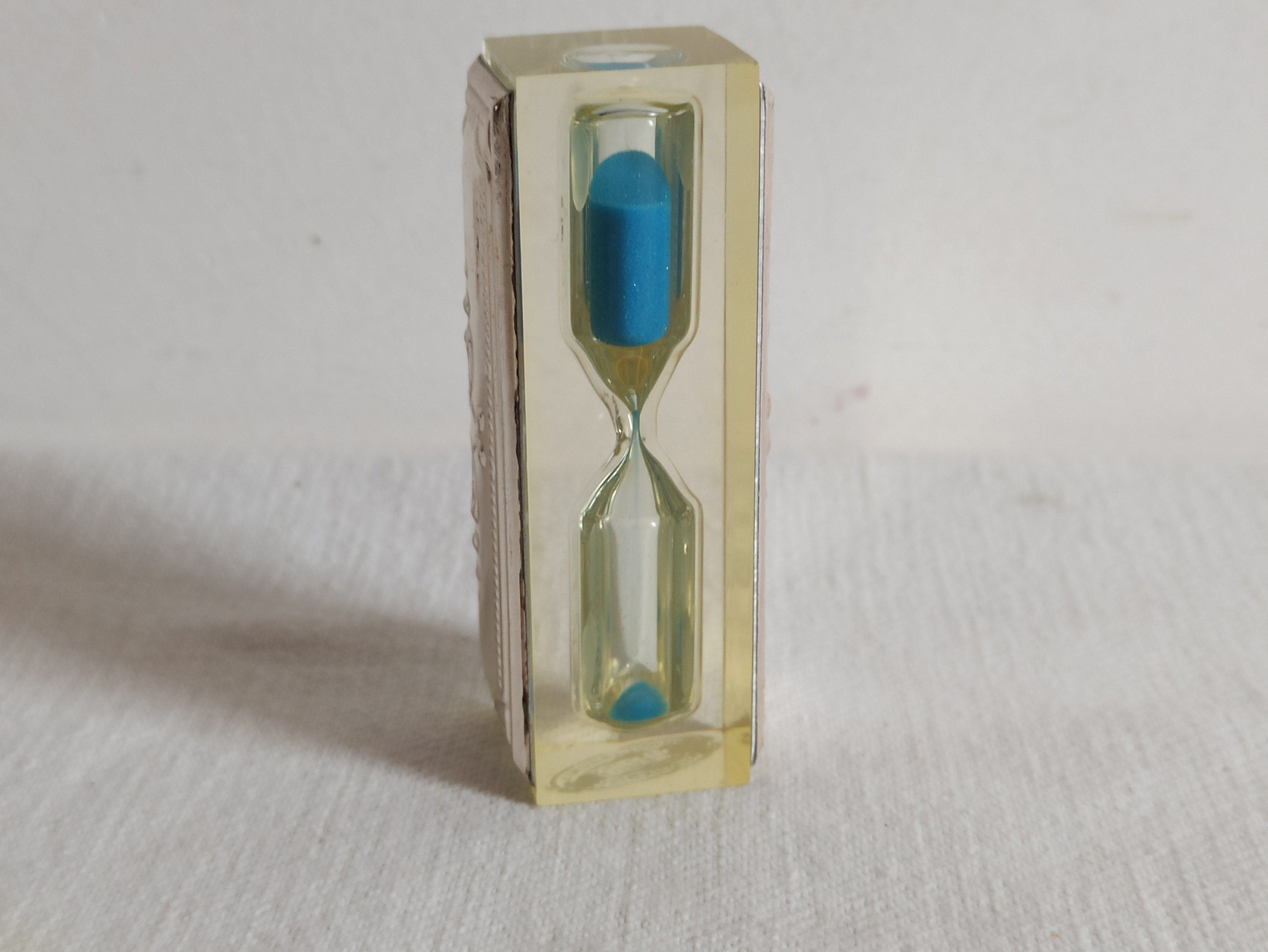 7 vintage ottone cromato clessidra 5 minuti antico decorativo sand timer  regalo