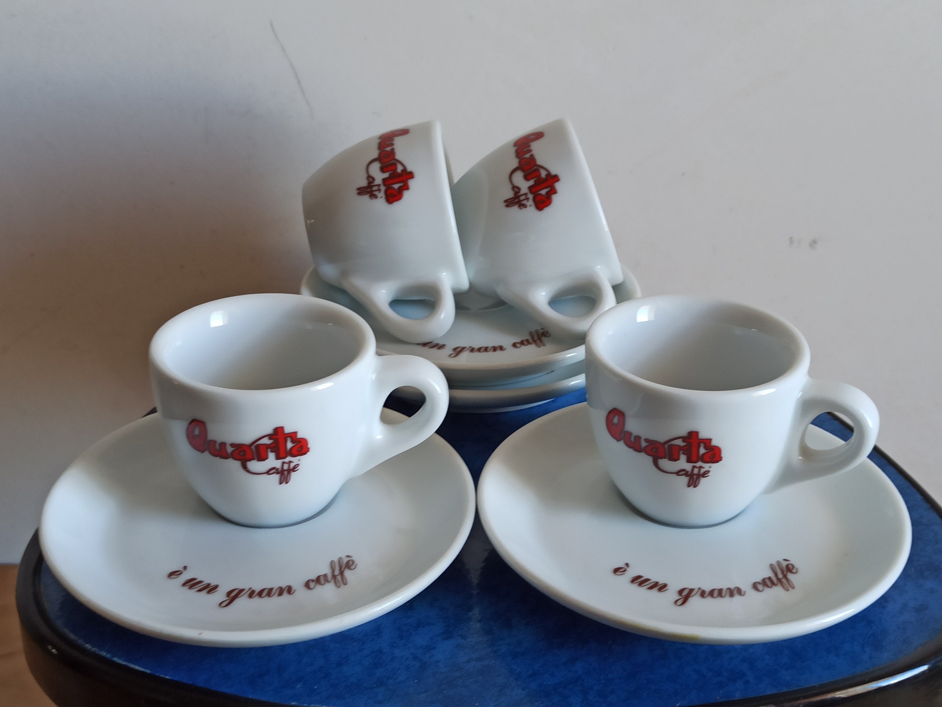 zenco living Espresso Cups (4 Ounce) with Large Handle, Set of  6 - Glass Coffee Cups for Nespresso Lungo, Double Espresso, Cortado:  Espresso Cups